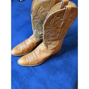 Vtg Hondo Boots Tan Leather Western Cowboy Boots Men's Sz 14B